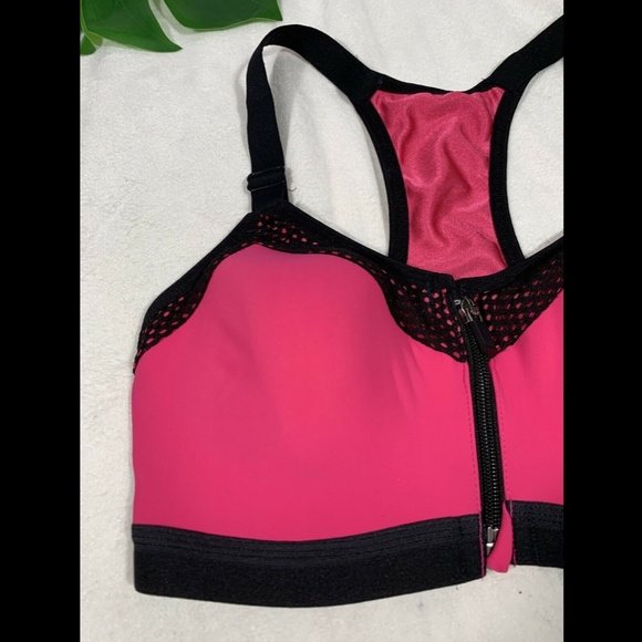 NEW Wacaol Zip Front Underwire Sports Bra 30D Pink - Picture 7 of 12